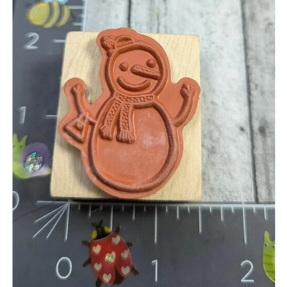 A Muse Artstamps Snow Lady 2176E Snowman Rubber Stamp Wood #A89